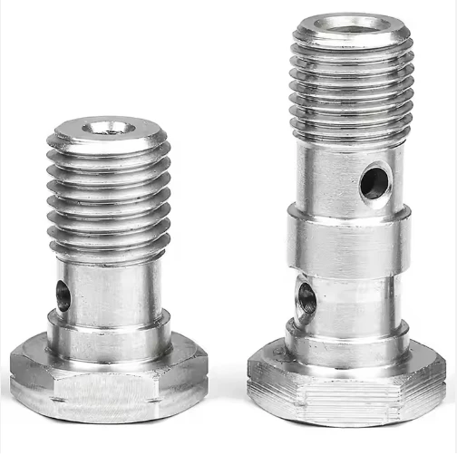 Stainless Steel  304 Metric Hexagonal Head with Hole Long Screw Single Banjo Bolt Screw Fitting Auto Parts