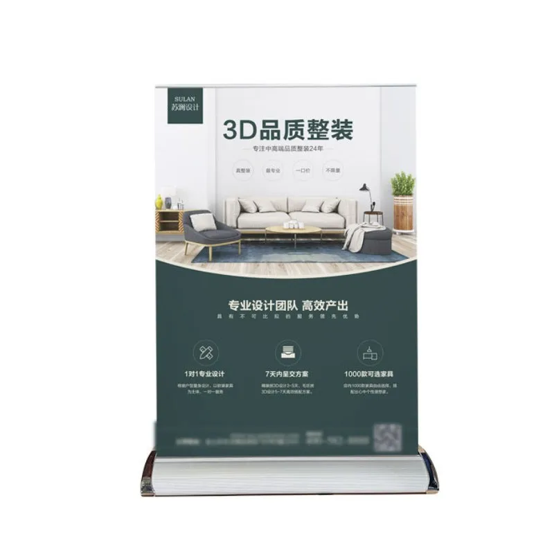 Wholesale A3/A4 Aluminum Mini Letter Size Desktop Table Retractable Portable Roll Up Banner for Advertising Booth