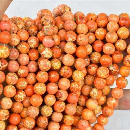 Orange Imperial Jasper Round Sea Sediments small cut faceted nature gemstone rare high quality natural gemstone beads