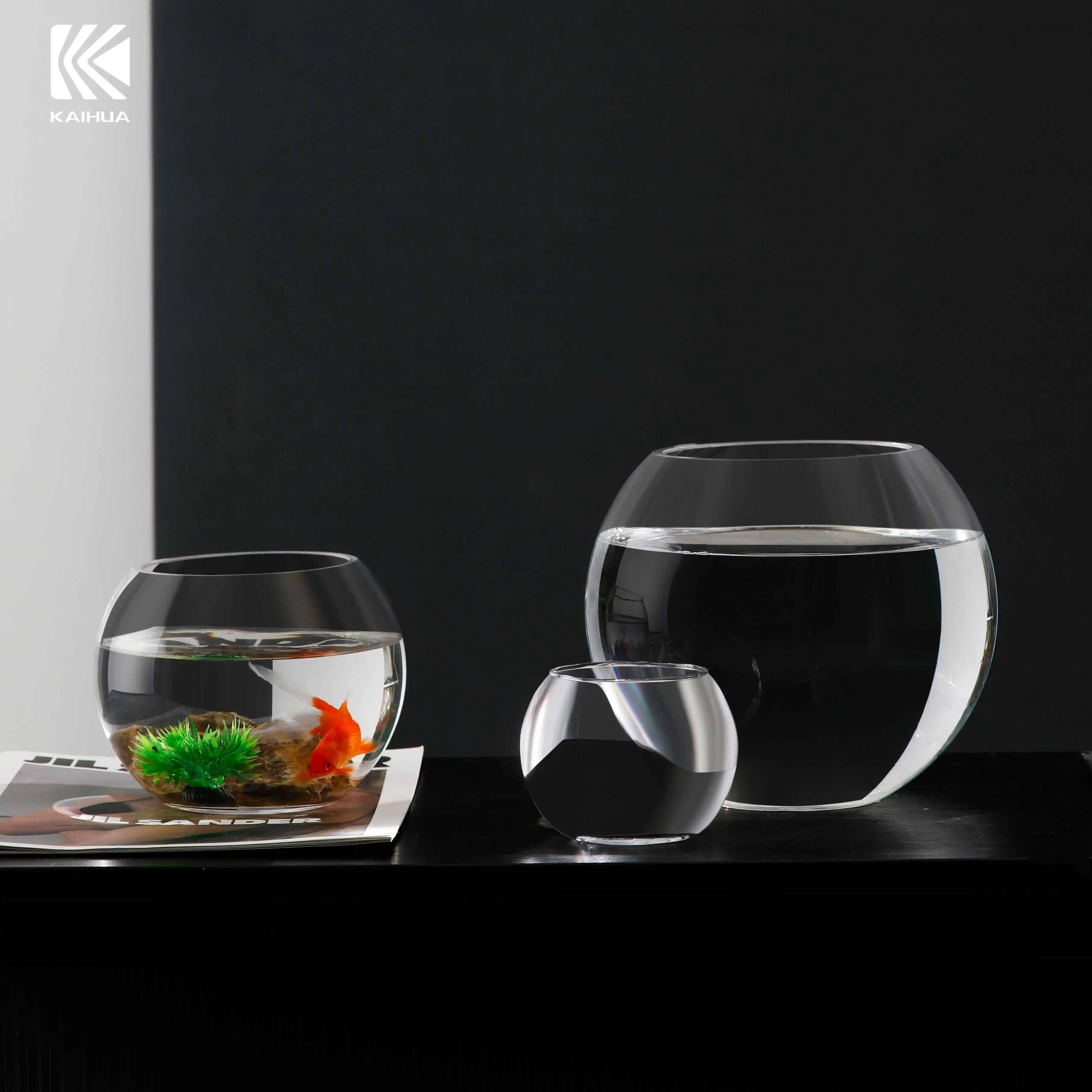 Прозрачный Ландшафтный маленький аквариум круглый мини-резервуар Настольный многоцелевой гидропонный