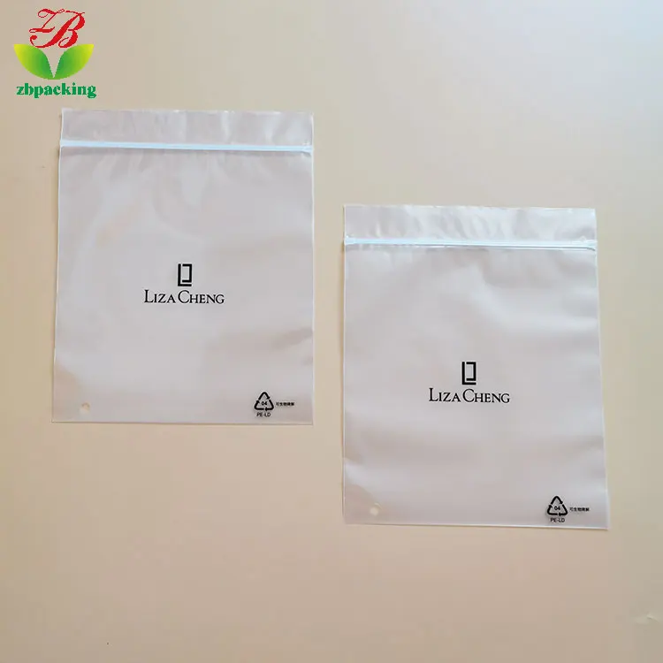 2021 Wholesale Custom Printing Biodegradable Compostable PLA Corn Starch Frosted Zipper Plastic Bag For Clothes Packaging