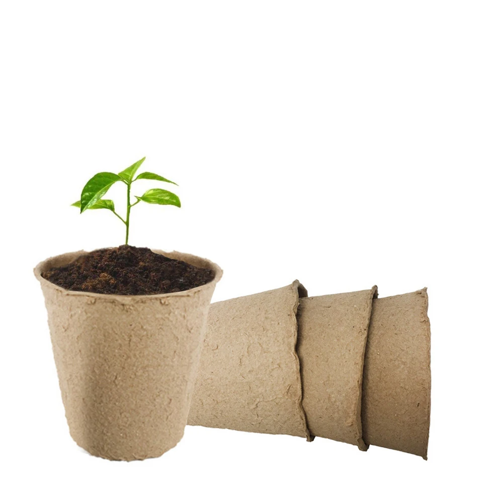 3 inch Large Peat Pots,Plantable Pots for Starting Seeds Herbs Vegetables & Tomato Seedlings, Biodegradable With Plant Labels
