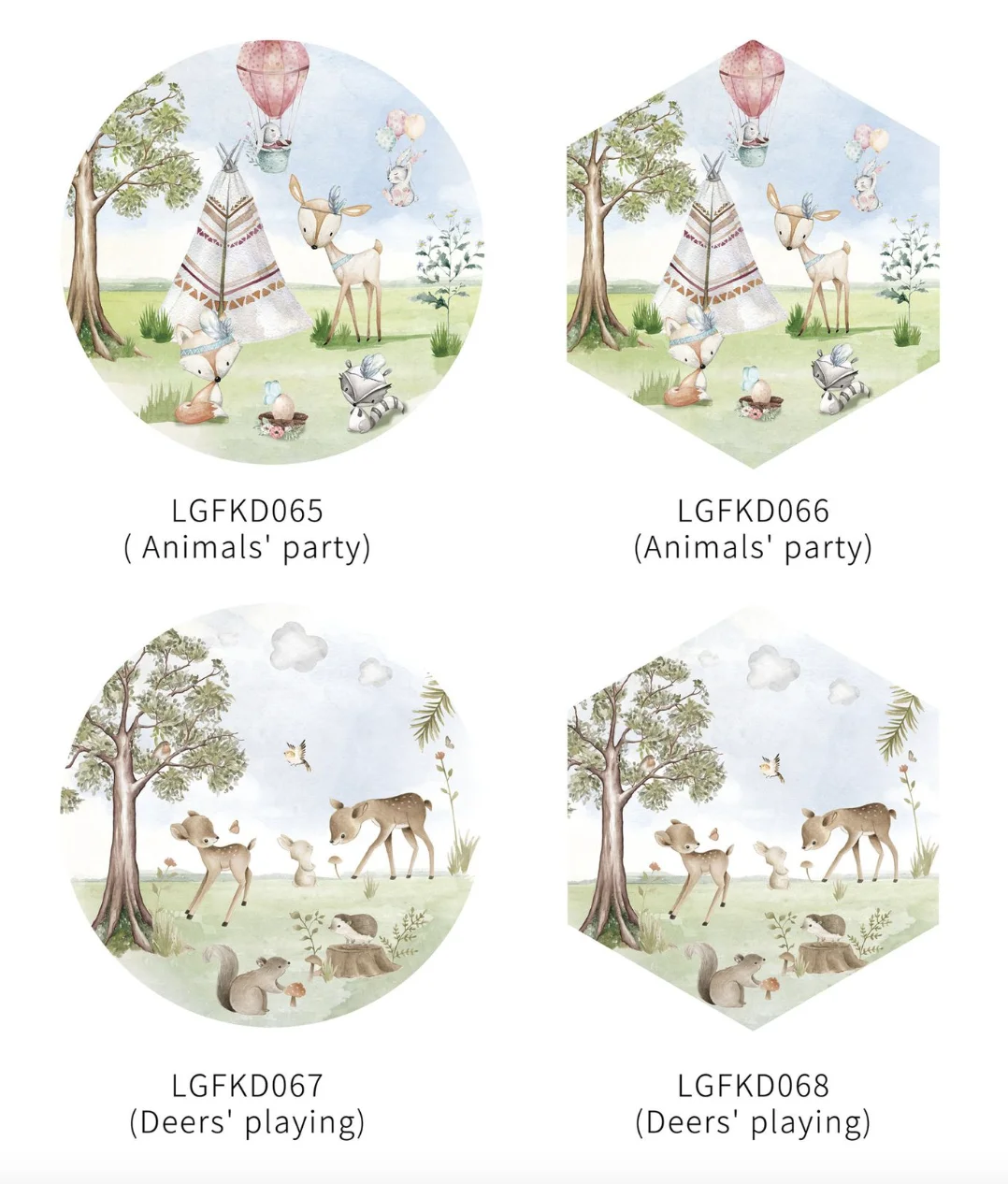 Cute Self-adhesive Removable Forest Animal Decal PVC Vinyl Waterproof Home Decor Children Wall Sticker Baby Kids living Room