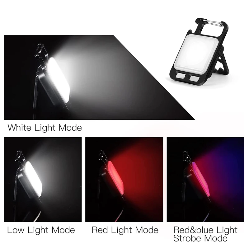 Small Flashlights 800 Lumens Rechargeable COB Portable Pocket Keychain work Light