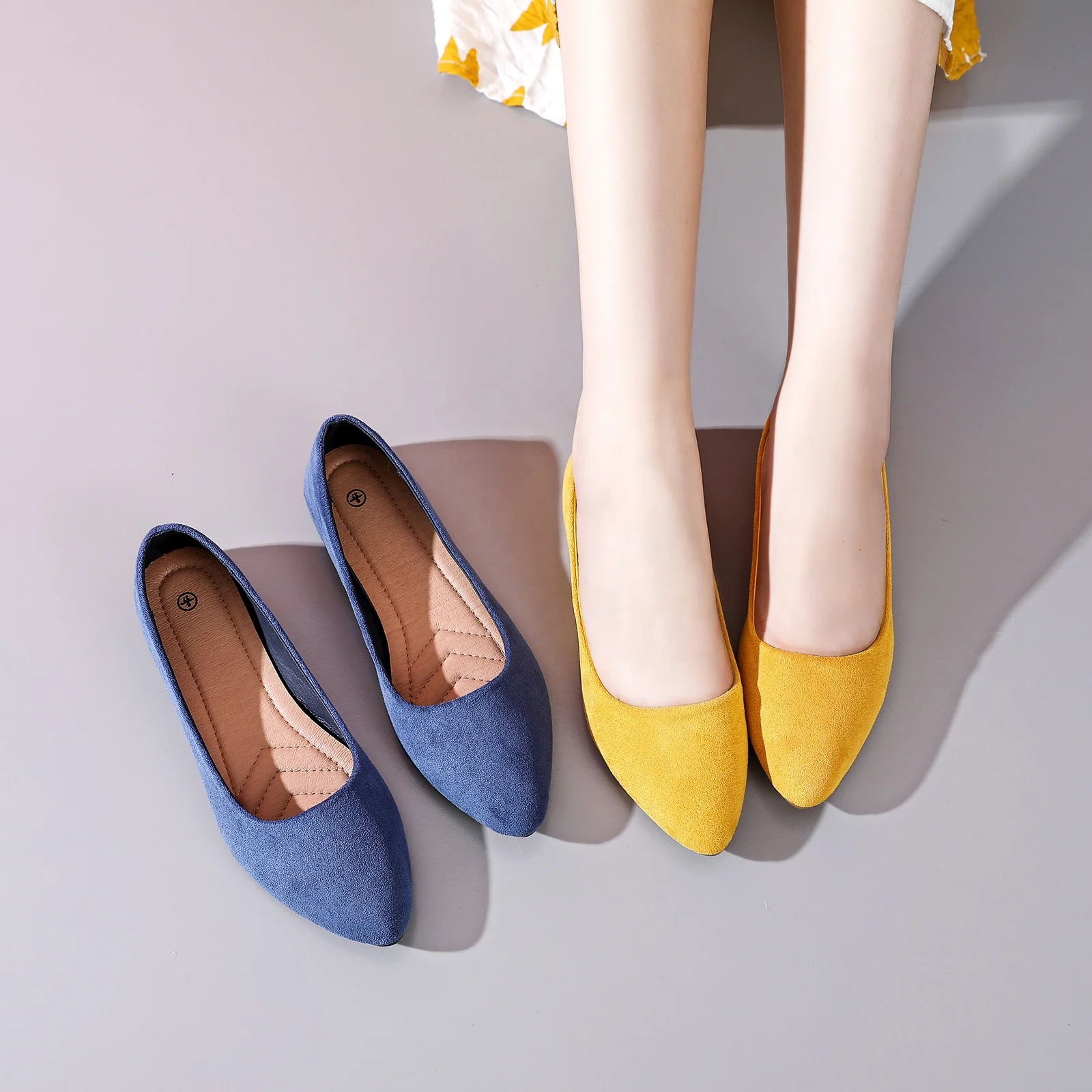 Custom Summer New Arrival Pu Leather Solid Color Pointed Dress Flat Shoes Women Flat Sandals