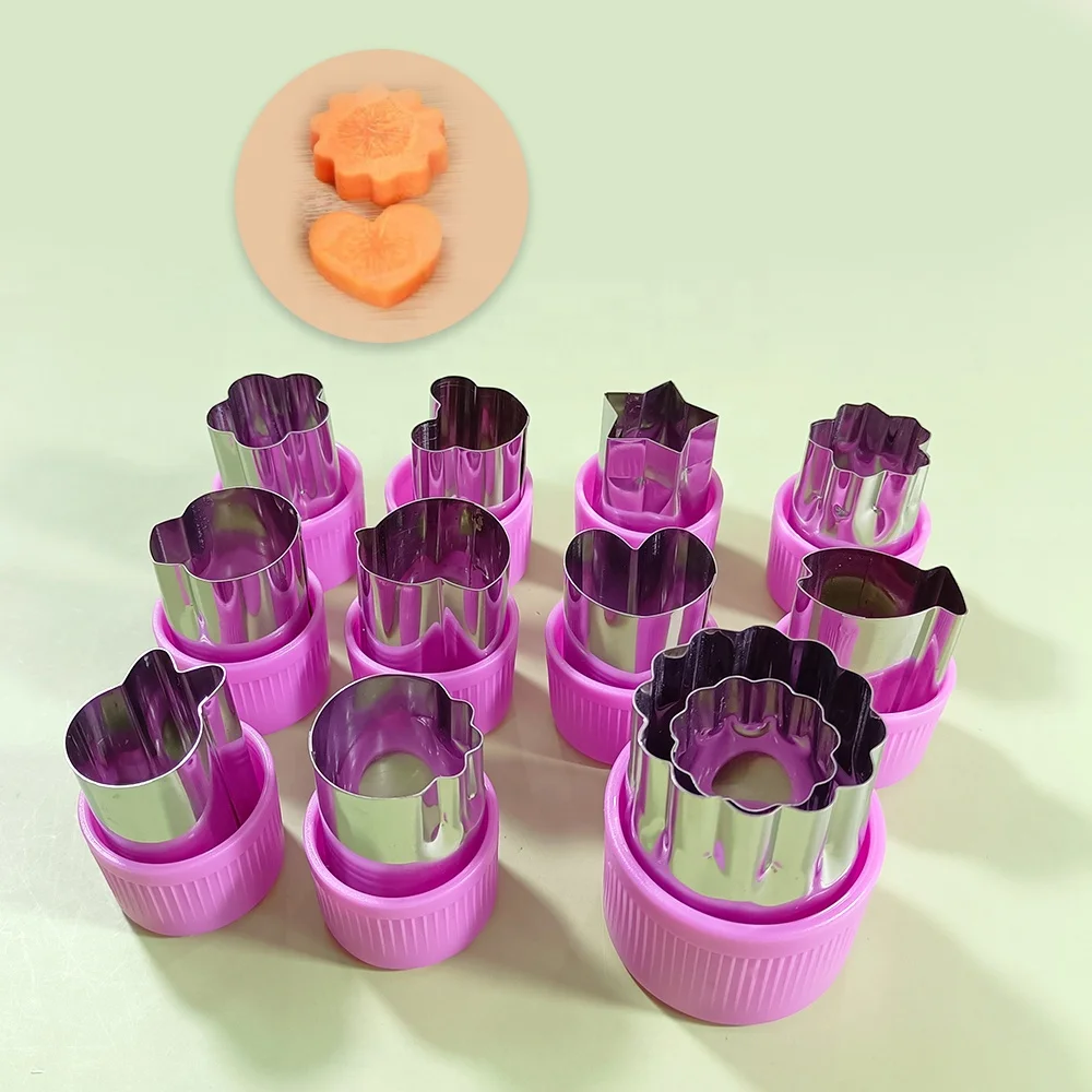 Kitchen Baking Cooking Cookie Cutters Stainless Steel Vegetable Fruit Biscuit Cutters Set With Plastic Cover