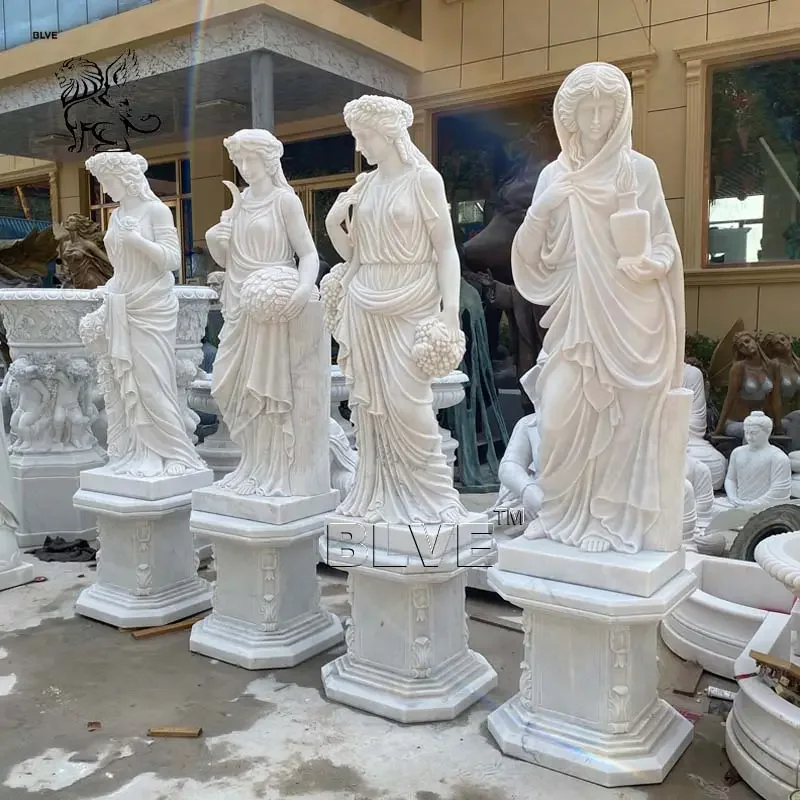 Наружная каменная резьба сад четыре сезона Мраморная Скульптура Богини древние греческие статуи для продажи