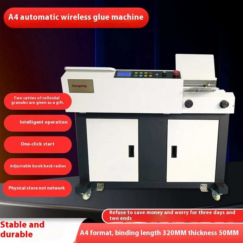 High-Speed Wireless Fully Automatic Office Commercial Binding Machine Glue-Bound Hot-Melt Loading Equipment Graphic Text