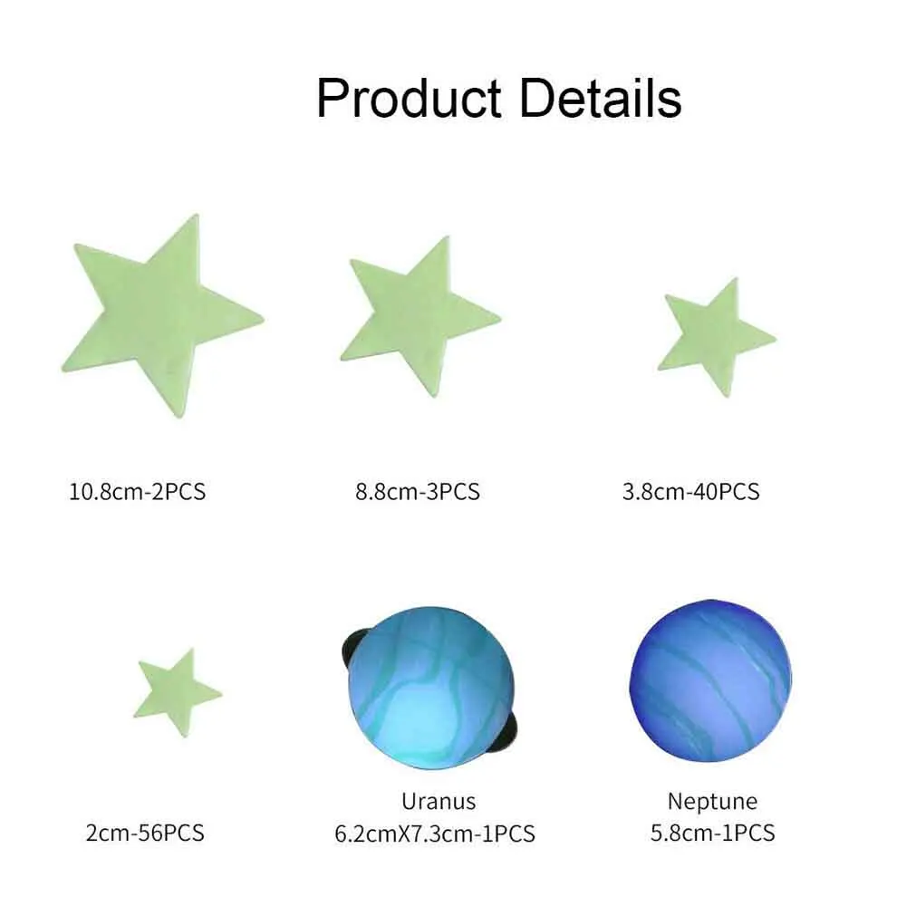 
Glow In The Dark Luminous Stars and Moon Wall Stickers Ceiling Bedroom Deco 