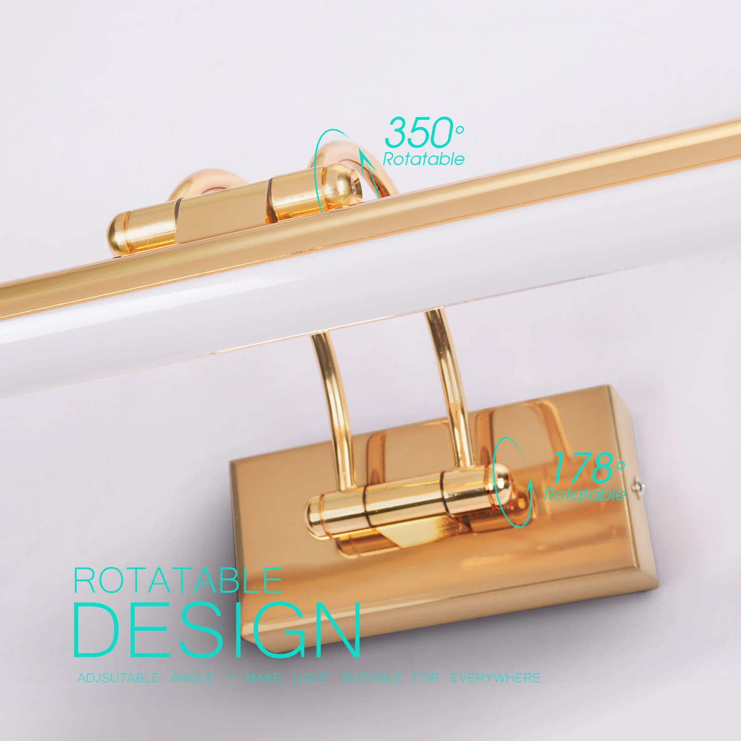 
8W 500mm golden wall lamp wholesale color gold led picture light mirror lamp hotel restaurant exhibition waterproof 