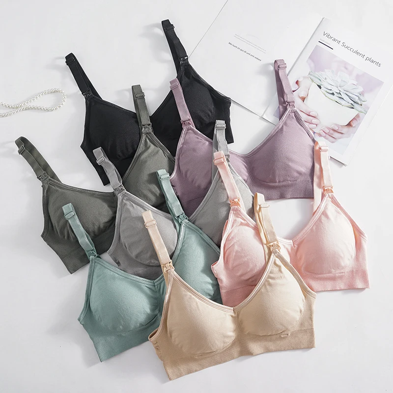 Factory Directly Cheap Wireless Maternity Bra Pregnant Women Seamless Breastfeeding Bras Push Up Breathable Nursing Bra