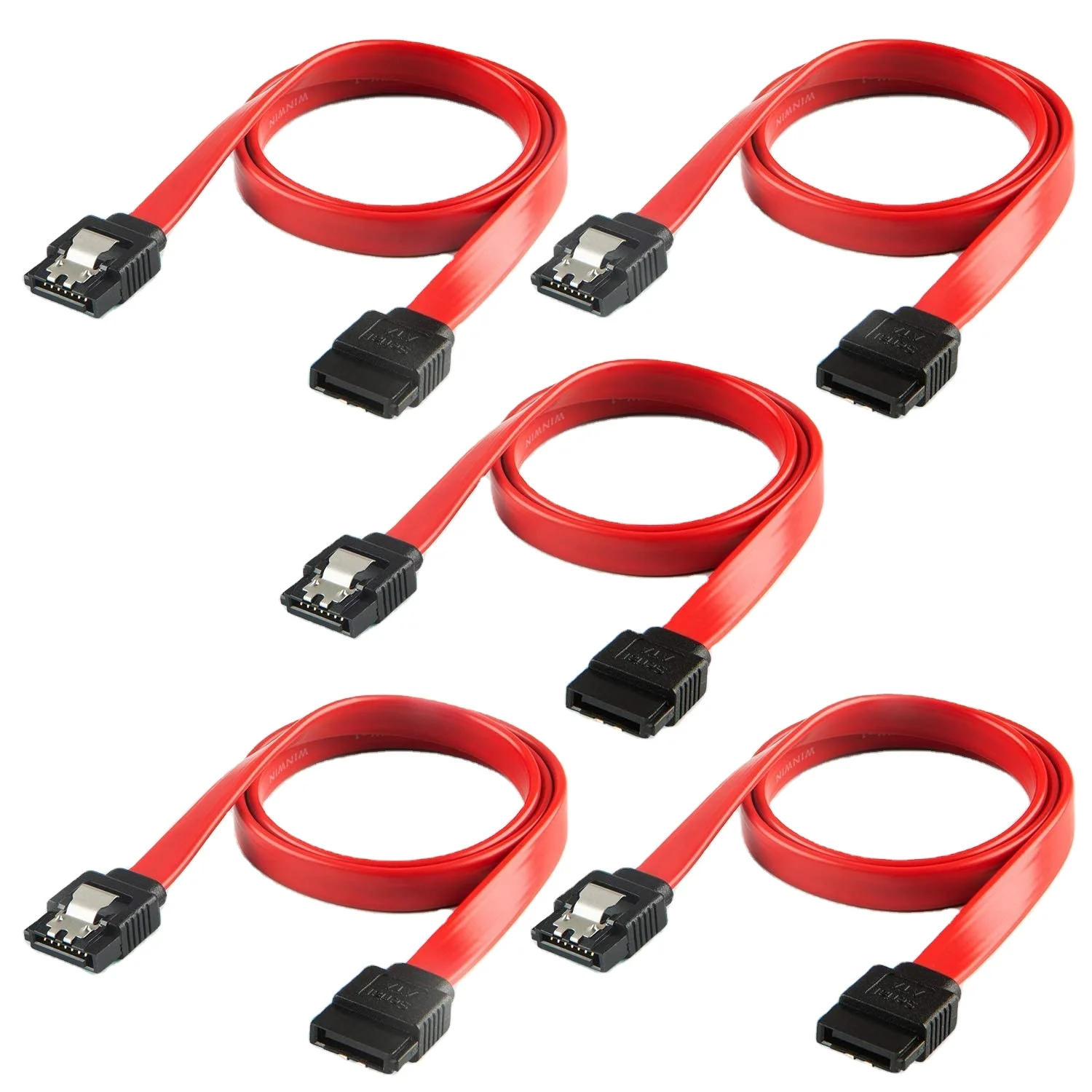 45CM 1M SATA II III Cable, Cable Creation 8-inch Red SATA II III 6.0 Gbps 7pin Female to Female Data Cable with Locking Latch