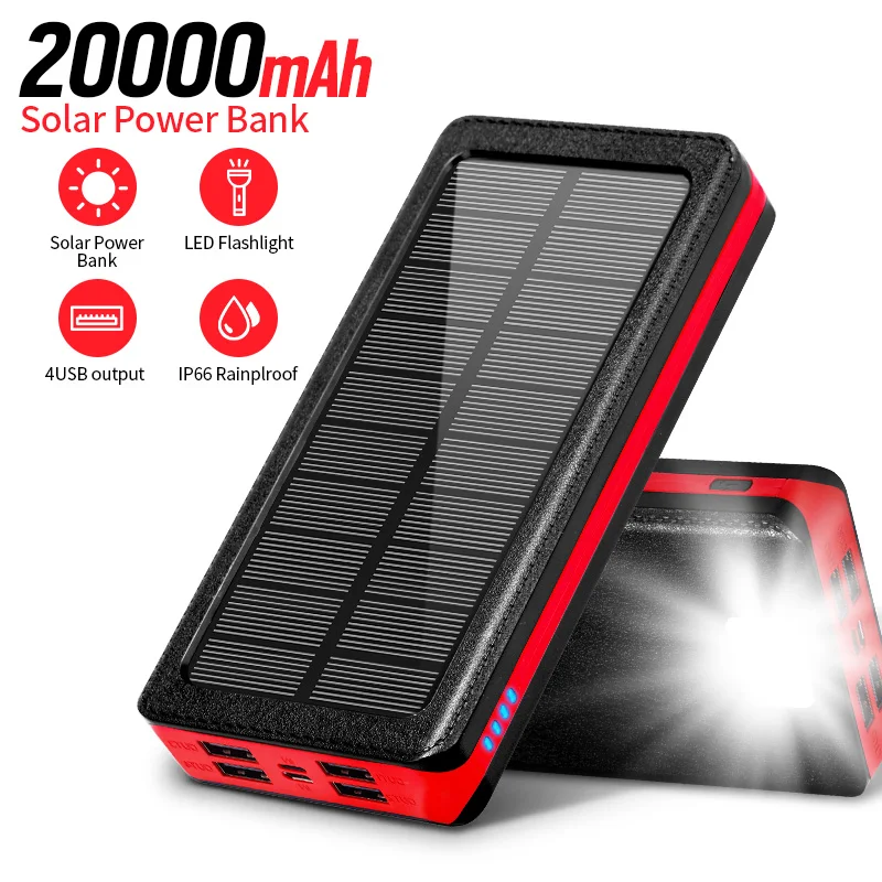 Shenzhen Wholesale Patent Waterproof Custom Power Bank 20000Mah Portable Wireless Power Bank Solar 50000Mah