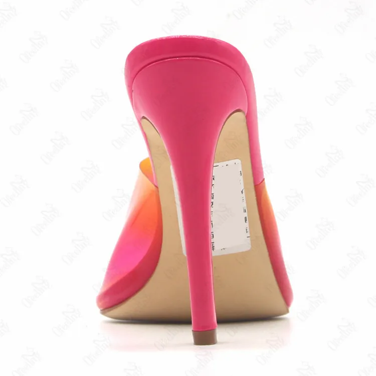 
transparent shoes women heels clear high heels pvc mules 