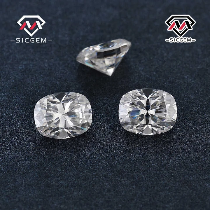 SICGEM Luxury Elongated Cushion Cut VVS Loose Moissanite Diamond D EF Color for Jewelry Making