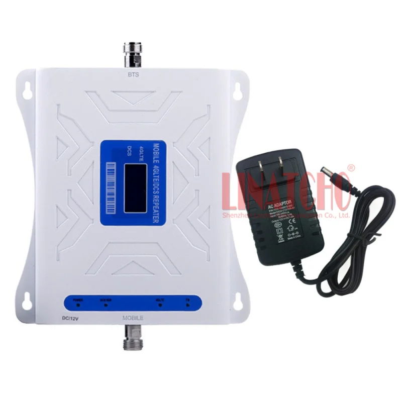 White dcs 1800 2600 mobile phone 2g 3g lte 4g signal booster amplifier