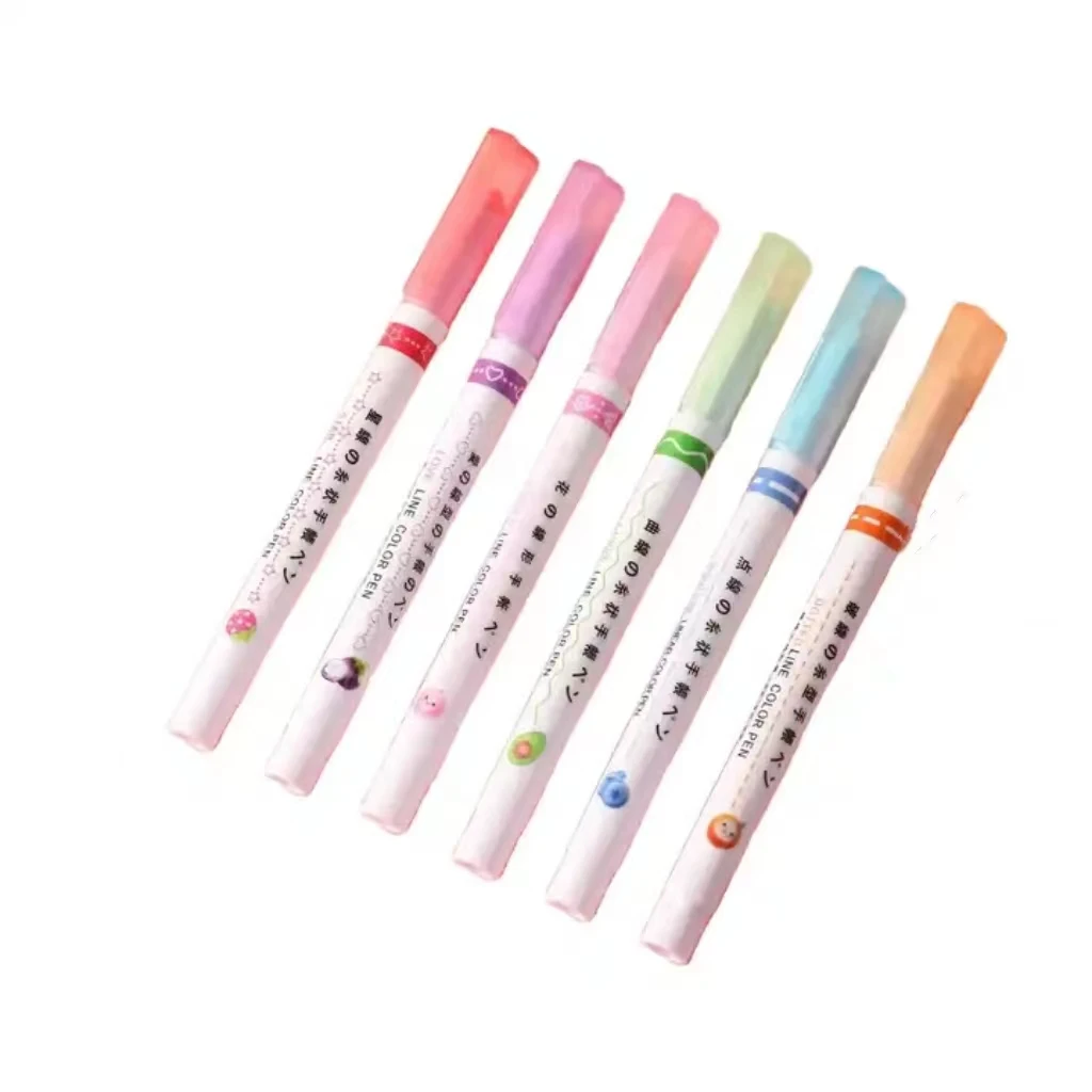 Wholesale hand newspaper fluorescent hand tent contour pen wavy line contour pen