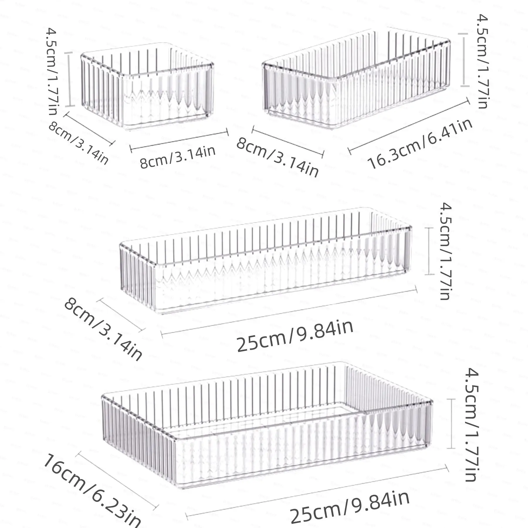 TEMU Xiyin Drawer Type Built-in Storage Box Cosmetic Desktop PET Transparent Light Luxury