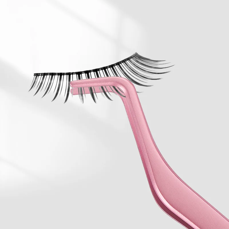 Pinky leem Wholesale Custom Laah Lash Las stainless steel Beauty tools private label pink eyebrow tweezers comb eyebrow clip