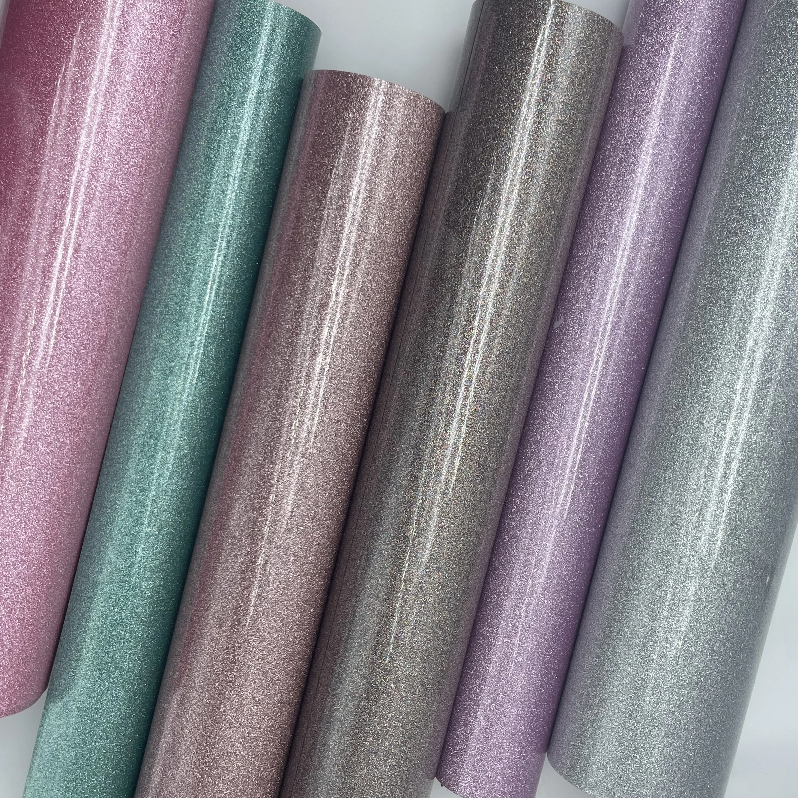 HAOFAN wholesale high quality 24 colors glitter heat transfer vinyl htv for t-shirts