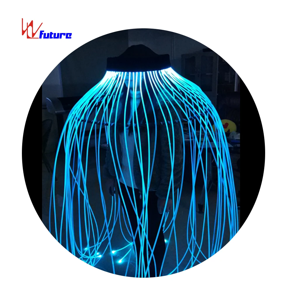 WL-01001 танцевальные реквизиты светодиодный светильник волокно PMMA) со светящимся пластмассовым наконечником Медузы Спиннер реквизит для цирковых Танец Реквизит