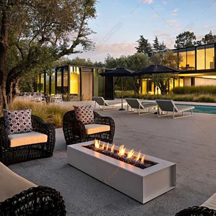 Simple Modern Style Corten Steel Metal Fire Pit Brazier