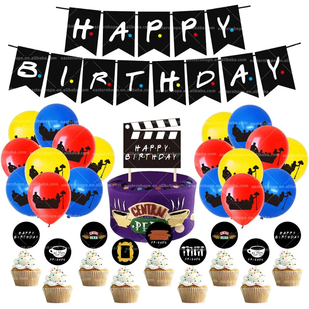 
Original Design Friends Tv Show Birthday Party Set Includes Friends-Themed Balloons and Cake Topper 
