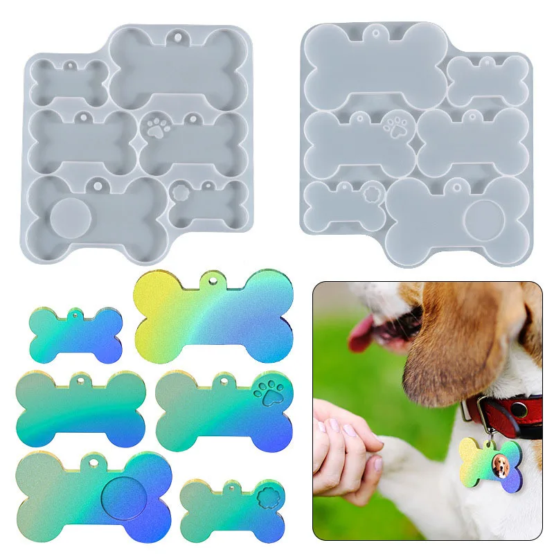 Factory Manufacturer DIY 3D Handmade Animal Cat Dog Pet Tag Silicone Mold for Epoxy Resin Making