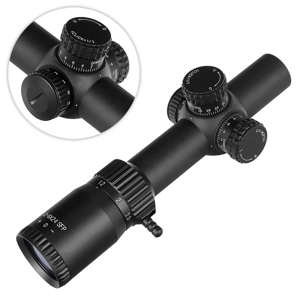 Ohhunt OEM Optics 30mm Tube 1.2-6X24 SFP Hunting Sight Red Illuminated Compact Tactical Scopes