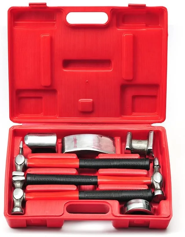 7pcs Auto Body Fiberglass Repair Dent Removal Kit for Fenders Doors Panels and Boats. Dolly Set Tools for Auto Body Work