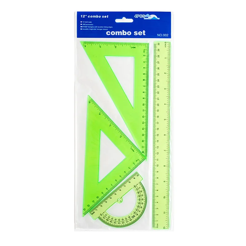 30cm Wholesale School Geometric Ruler Set for