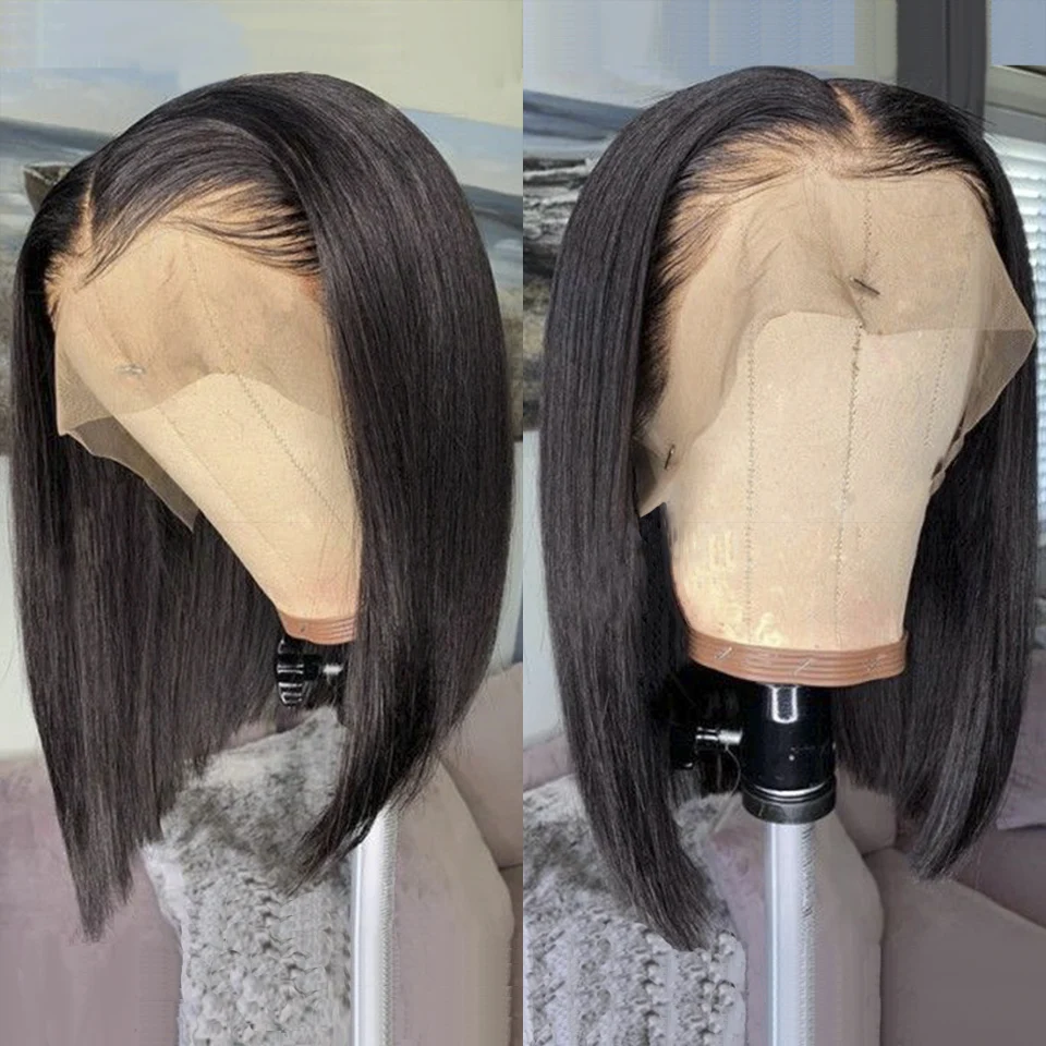 Cheap Price Human Hair Hd Lace Short Bob Wig Vendor Black Women Raw 100% Brazilian Virgin Cuticle Aligned Hair Lace Front Wigs