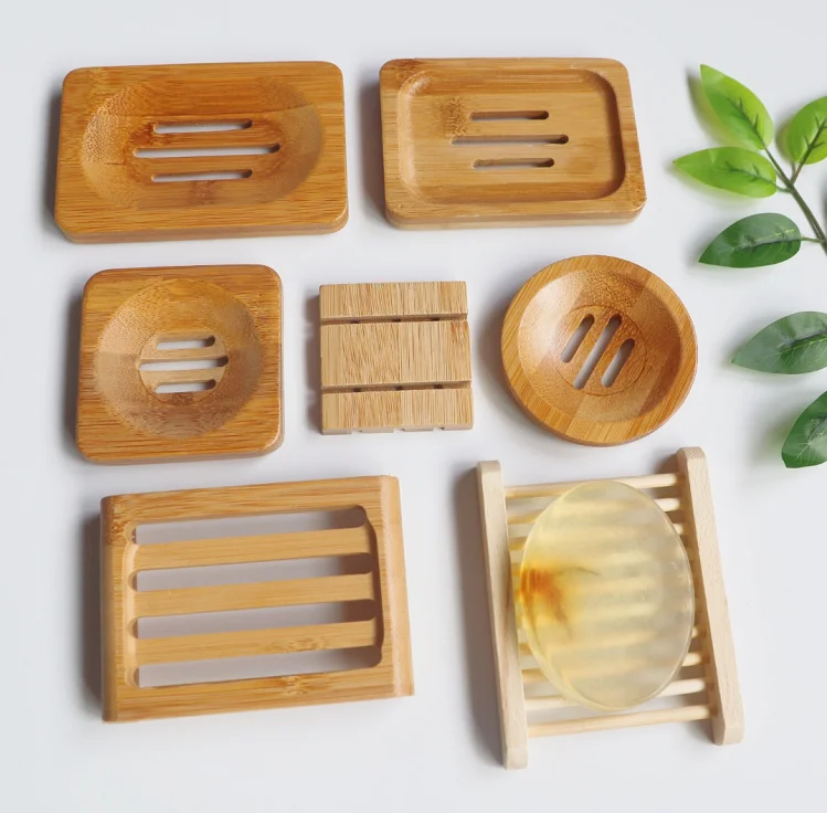 Wholesale Custom Bambu Soap Sustainable Holder Box Packaging Natural Tray case Container Hold Wood Wooden Bamboo Dish