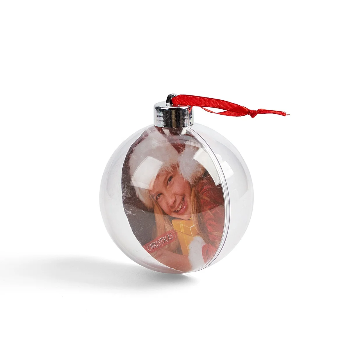 Custom Christmas Xmas Tree 8cm Black Glass Balls Bauble Ornaments With Printed Logo Photo Picture Decal Name Personalized
