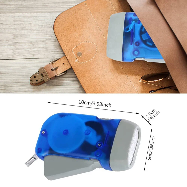 Hand Crank LED Torch Light Battery Free 3 LED Hand Press Camp Home Car LED Bright Flashlight
