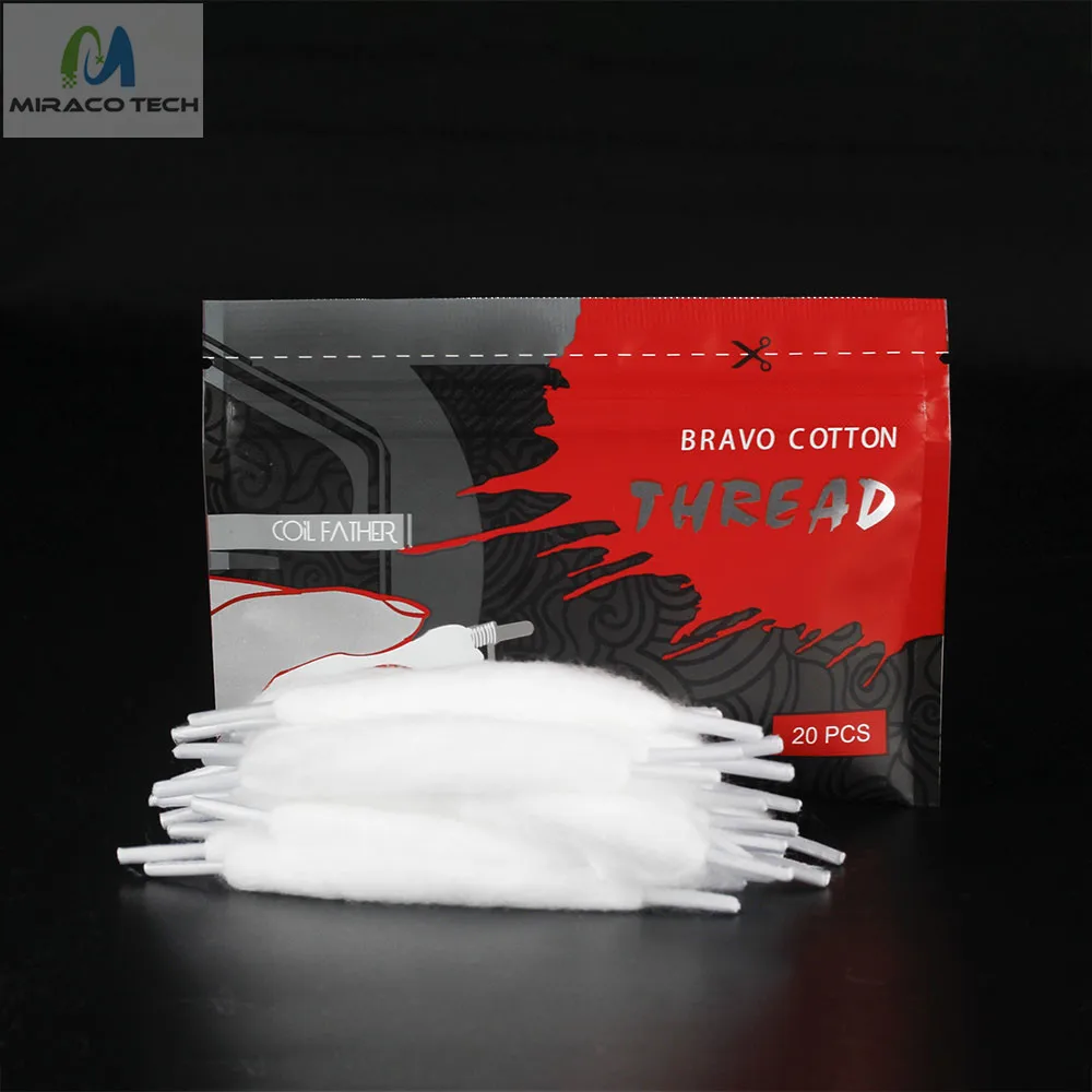 
Coil Father Bravo vape Cotton Thread shoelace style dual thread Organic vape cotton for RDA RTA atomizer 