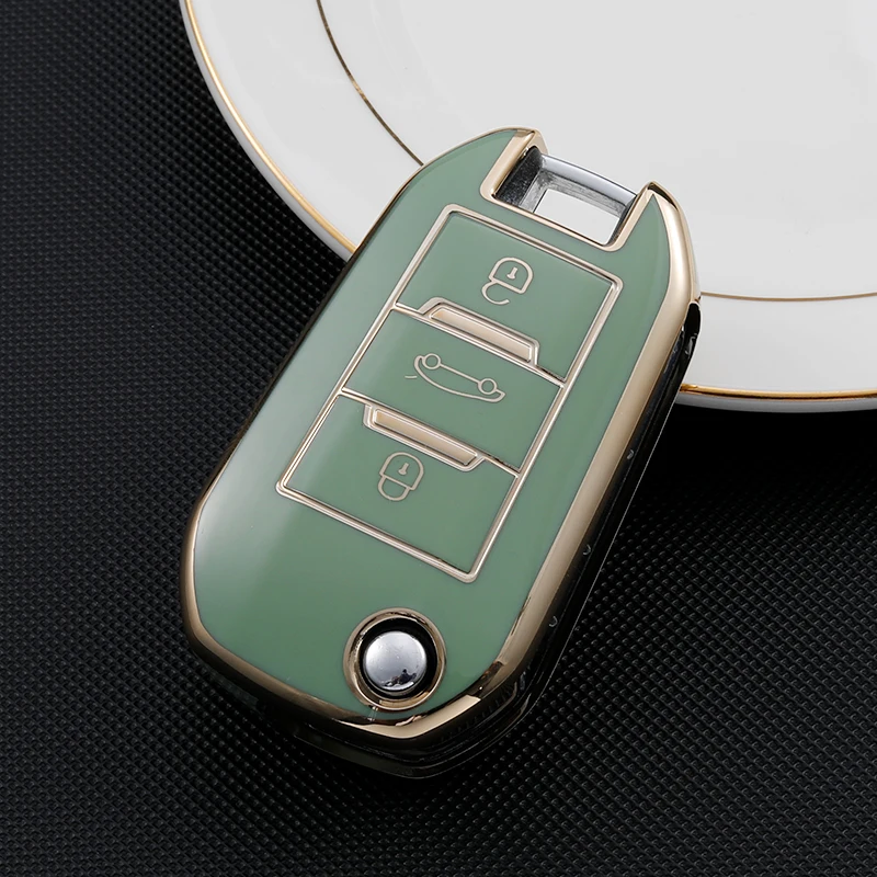 For Peugeot 3008 For Citroen C4 CACTUS C5 C3 C4L Remote Car Key Shell Case TPU Cover Bag