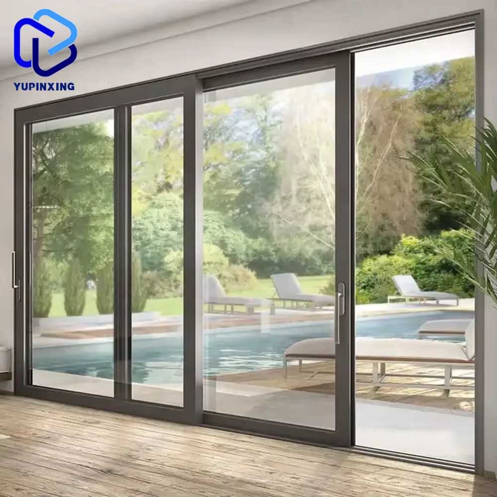 Wall prices terrace flush system double glazed modern interior main entrance outdoor waterproof patio sliding glass door sliders