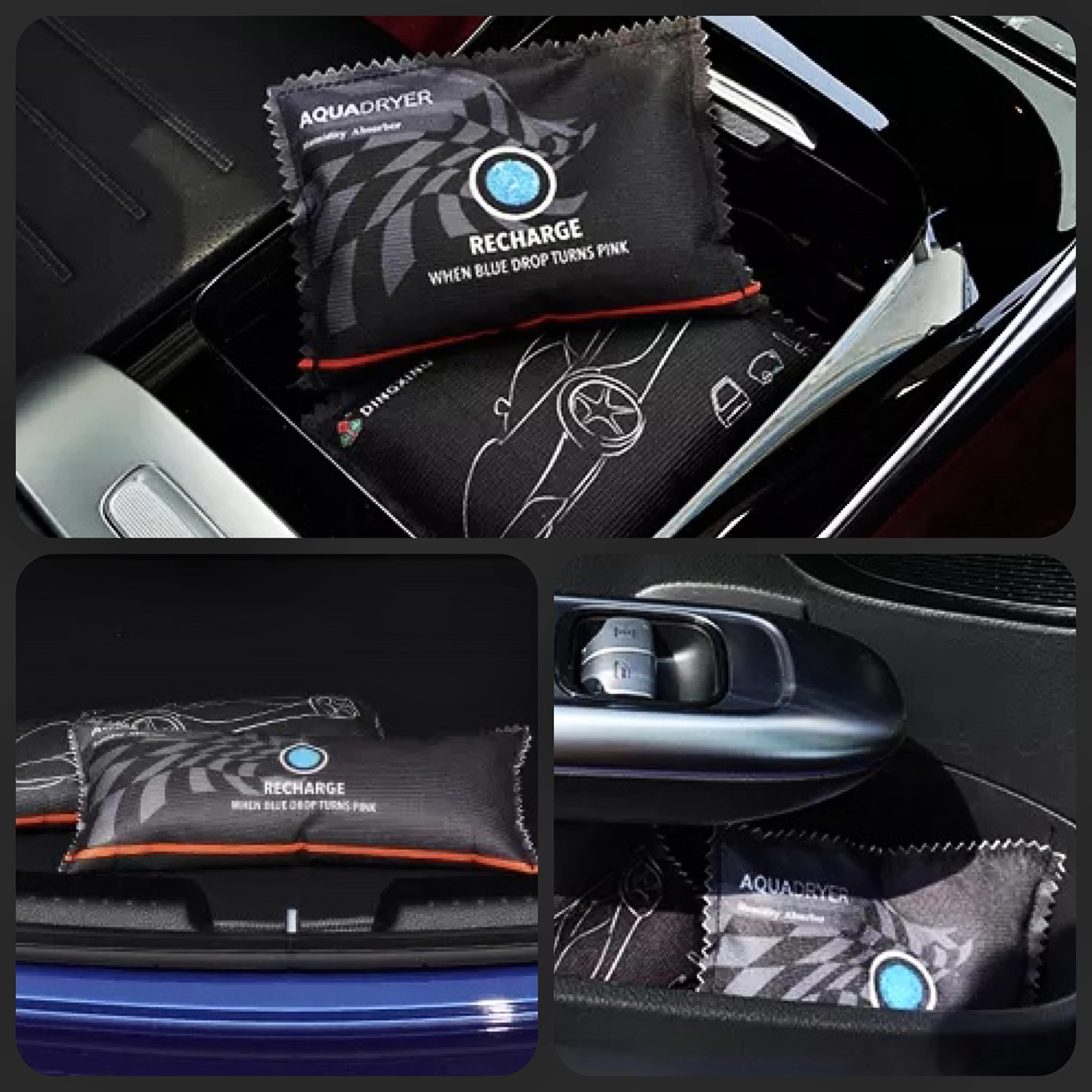 Microwave Heating Reusable Color Changing Moisture Indicator Desiccant Car Instrument Panel Center Console Car Dehumidifier Bag