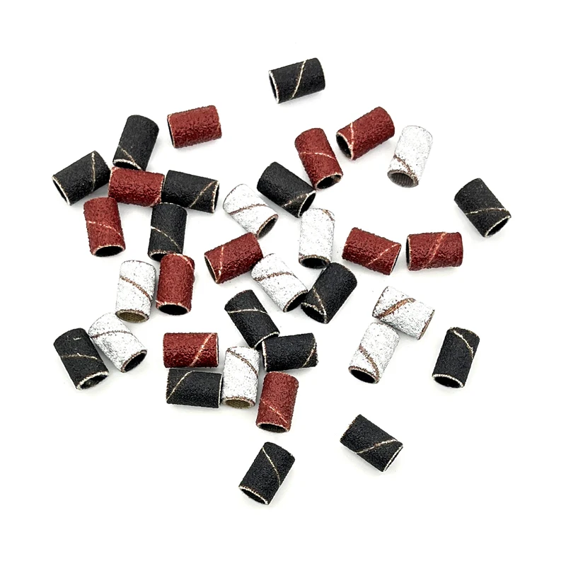 Popular Accessories Set Head Sand Pedicure Ring Grit Small Polishing Grinding White Sanding Mini Nail Zebra Art Drill Bands Bits