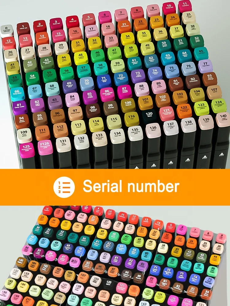 Quick Dry Custom Logo Graffiti Marker 100 Colors Artist Alcohol Markers Dual Tip Graphic Fabric Art Marker For Designers Artists