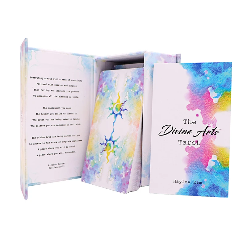 Custom Printing Oracle Gold Foil Deck High Quality Golden Edge Side Golden Paper Tarot Cards 78 Decks With Magnetic Box