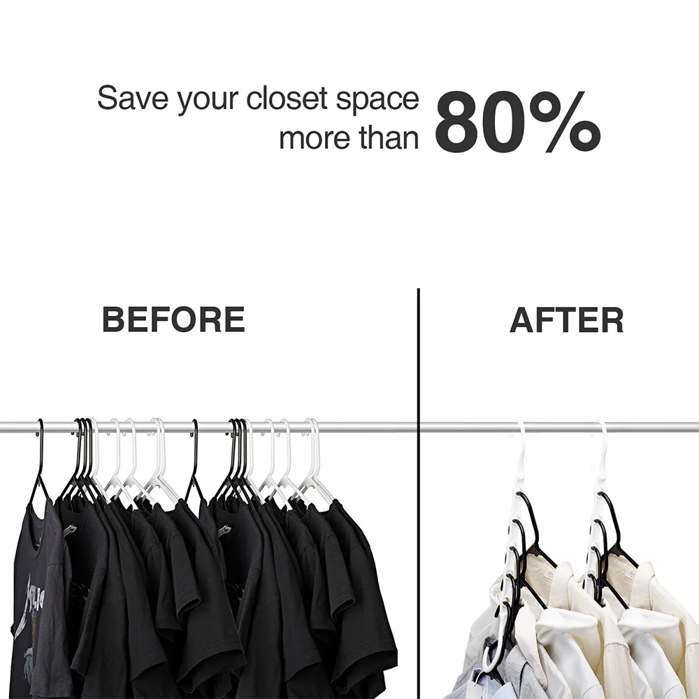 Factory Wholesale White Plastic Magic Multi Port Folding Magic Hanger