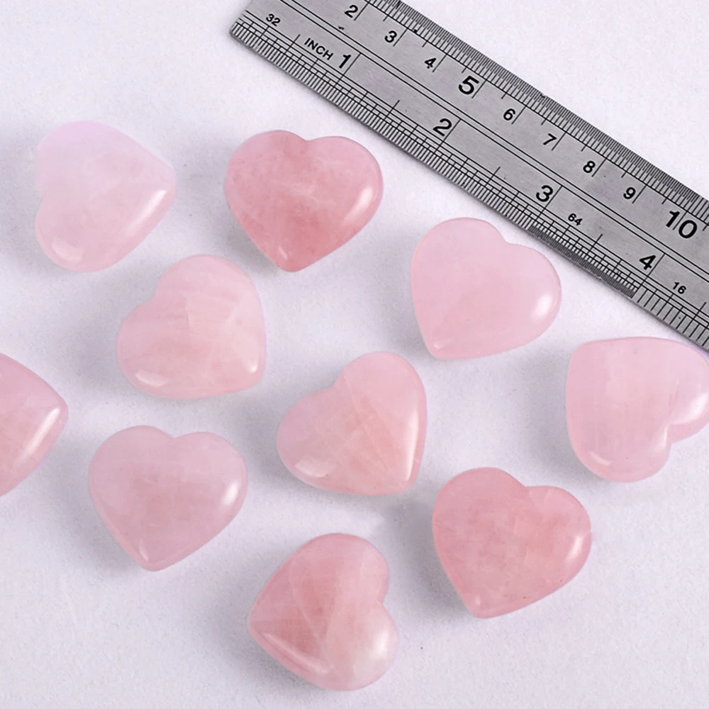 Semi-precious Stone Crafts roller rosenquarz Lucky stone heart gemstone