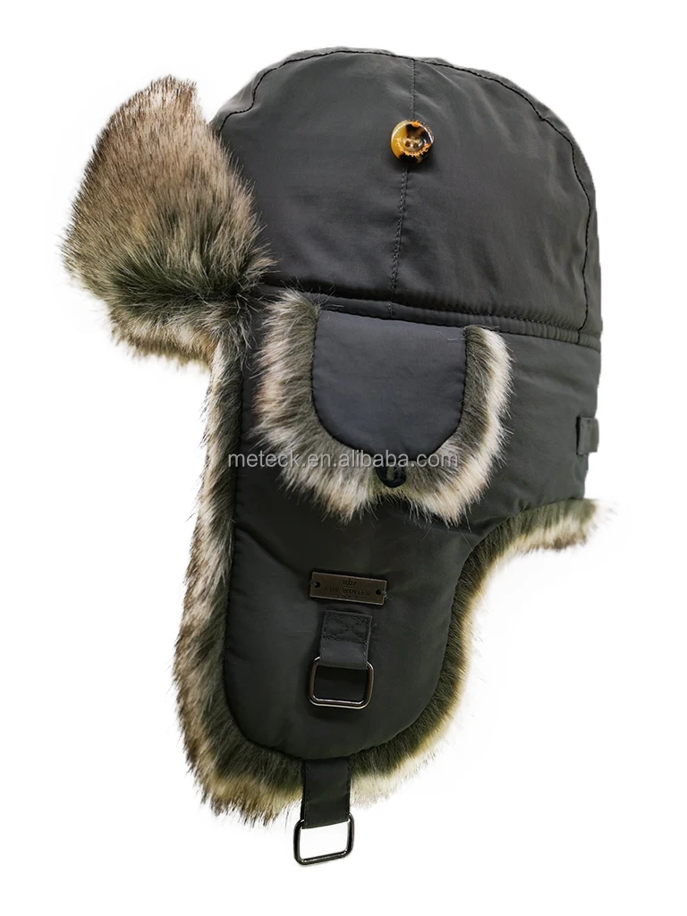 A011 FUR WINTER Winter thickened Bomber Hat Russian Ushanka Cossack Trapper Pilot Aviation Cap Hats
