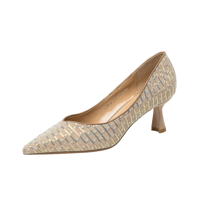 
Chinese nice women 5 inch high pumps mid heel shoes for ladies 