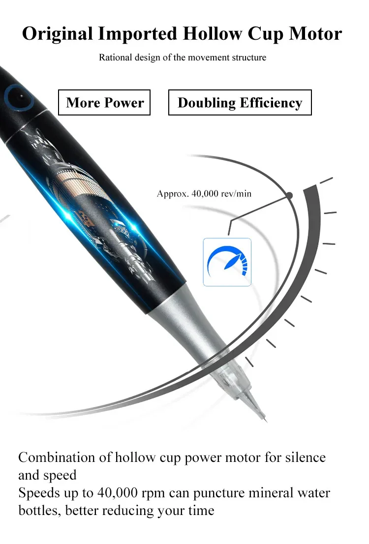 Black Digital Pmu Microblading Pen Lips Skin Eyebrows Tattoo Pmu Gun Permanent Makeup Machine Kit