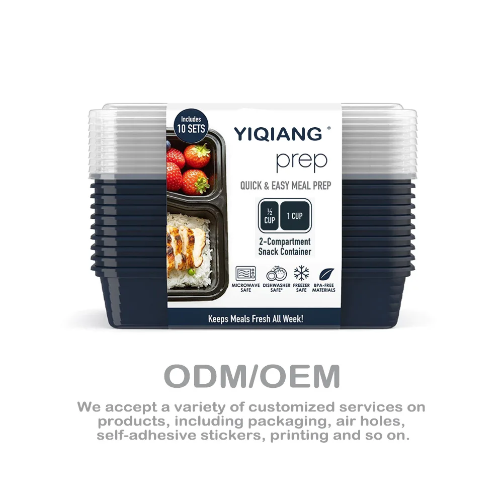 Yiqiang Factory Price Disposable 2 Compartment 3 CompartmentPlastic Take Away Bento Lunch Box Food Container