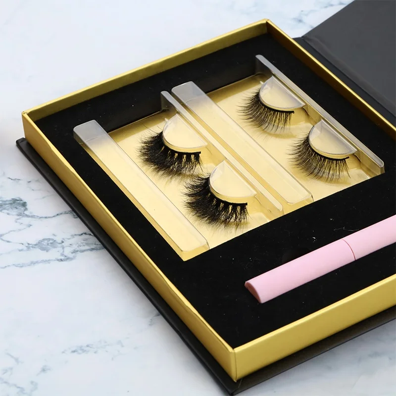 High quality custom magnetic lashes vendors wholesale new custom design 3d silk magnetic lashes magnetic mink eyelash