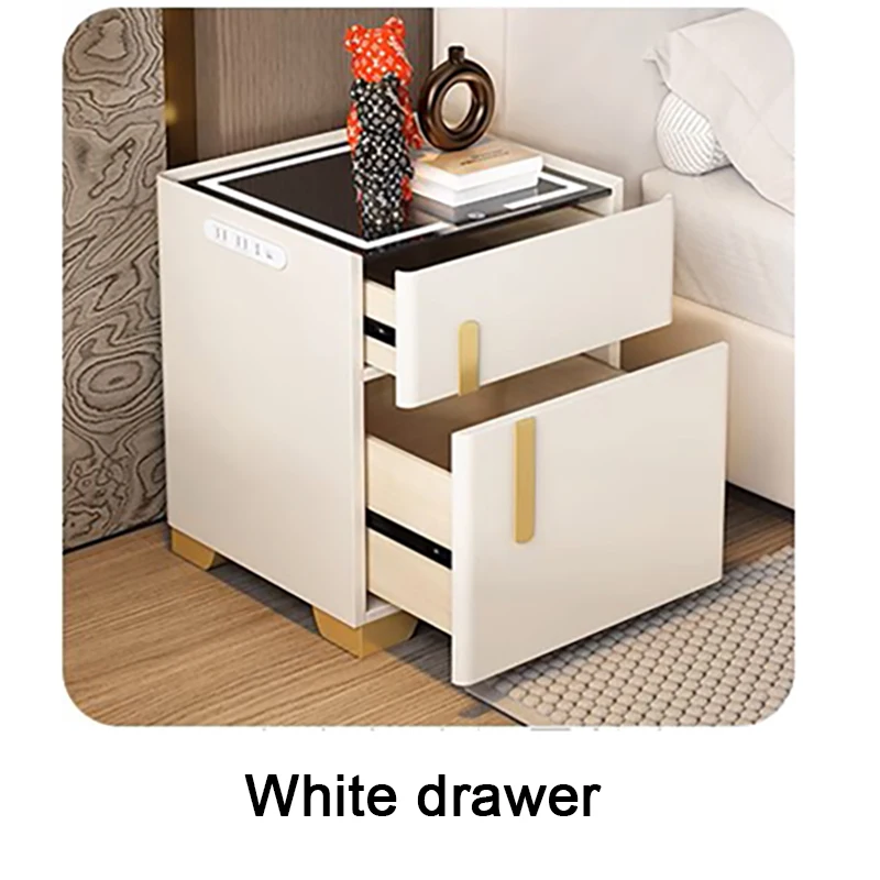 Night stand cabinet modern luxury smart nightstand bedside table USB Port Italian Style Smart Bedstand Storage Cabinet